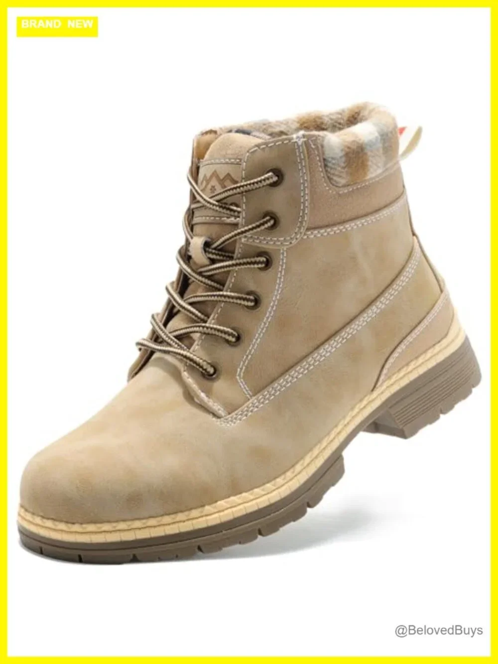 Women's Hiking Snow Winter Boots - Lightweight Ankle Boots Fur Lined Lace Up